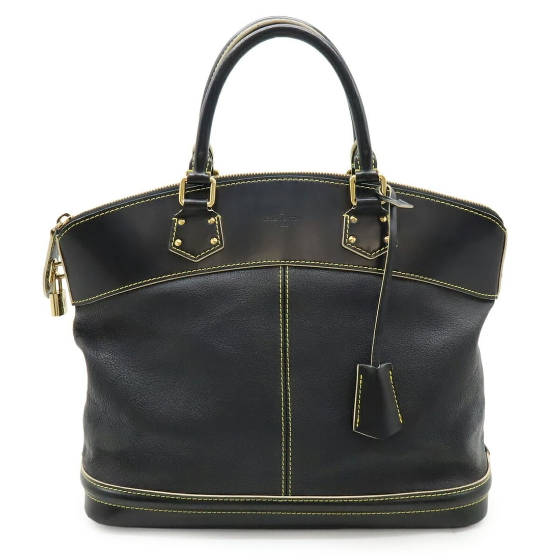 LOUIS VUITTON Suhali Lockit MM Tote Bag, Handbag, Leather, Noir, Black, M91875 (1 of 10)