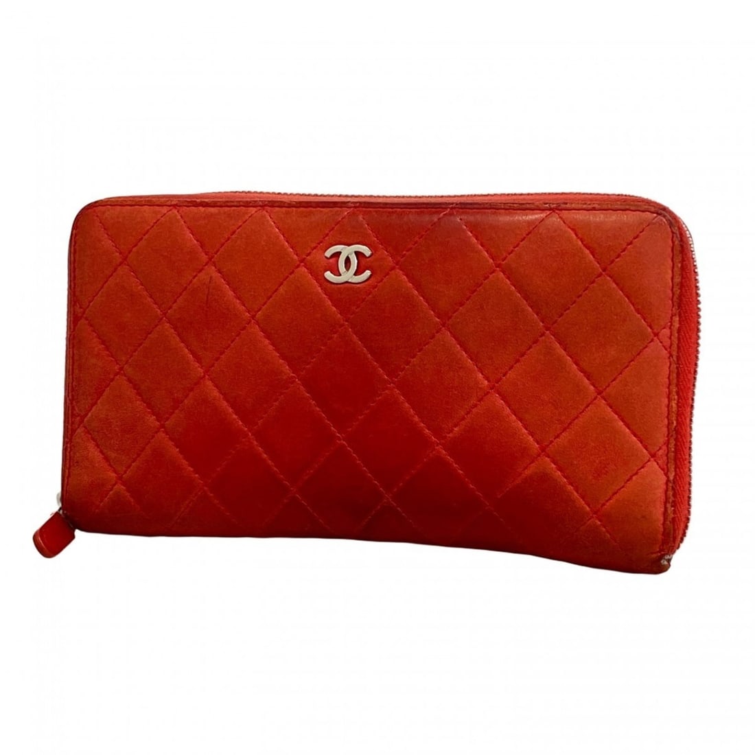 Chanel Matelasse Long Wallet, Lambskin, Red, Women's (1 of 15)