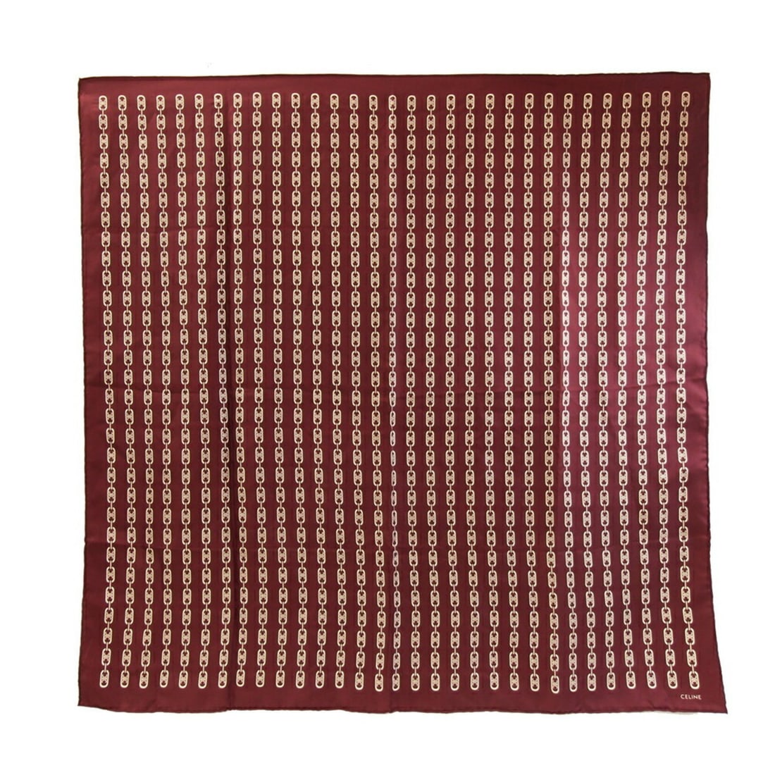 Celine Triomphe scarf, mahogany-colored, 100% silk, large, for women. (1 of 12)
