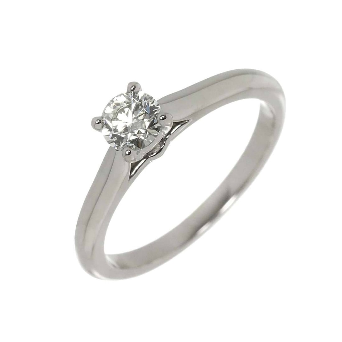 Cartier Solitaire Ring with 0.34ct Diamond, H VS2 3EX #50, Platinum: --- Catalog ---Category: SizeUS Size: 5.5Brand Size: 50Category: DesignType: Band ringGender: WomenMaterial: Platinum 950Category: GeneralBrand: Cartier--- Item List ---Section: ConditionRanking: Rank
