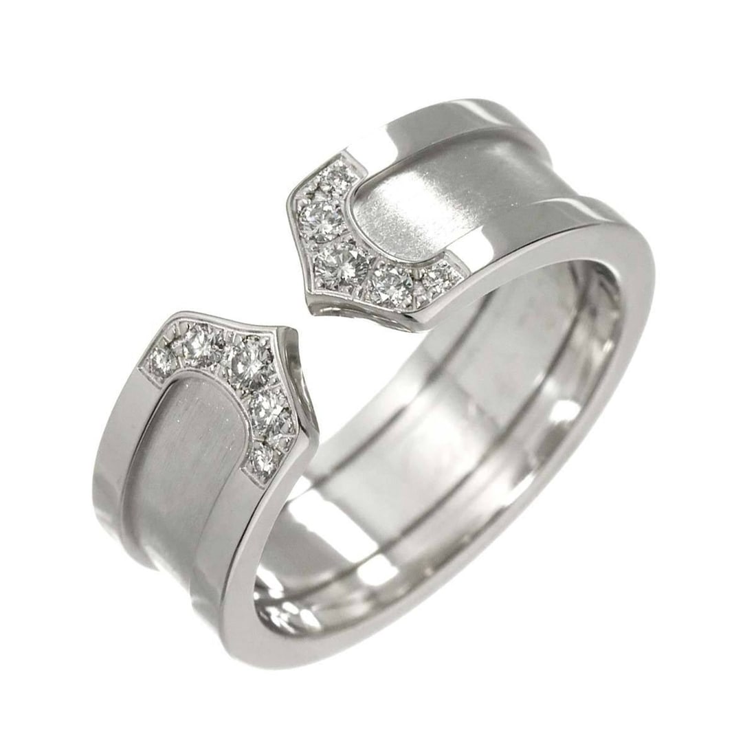 Cartier C2 Small SM #49 Diamond Ring in 18K White Gold (750) with 2C Diamonds (1 of 15)