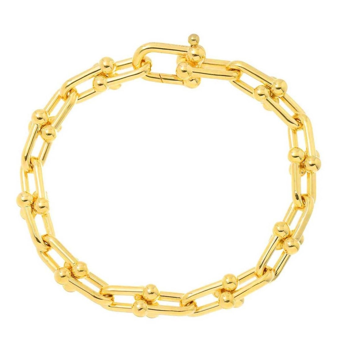 Tiffany & Co. Hardware Link Medium Bracelet, 17cm, 18K Yellow Gold 750: --- Catalog ---Category: SizeLength: 17cm / 6.69''Category: DesignType: Charm braceletGender: WomenMaterial: Yellow gold (18K)Category: GeneralBrand: Tiffany--- Item List ---Section: ConditionRanking: