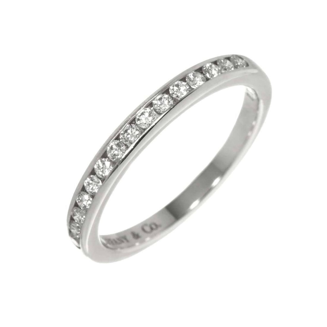 Tiffany & Co. Half Circle Channel Setting Diamond Ring in Platinum: --- Catalog ---Category: SizeJP Size: 7US Size: 4Category: DesignType: Band ringGender: WomenMaterial: Platinum 950Category: GeneralBrand: Tiffany--- Item List ---Section: ConditionRanking: Rank SA Us