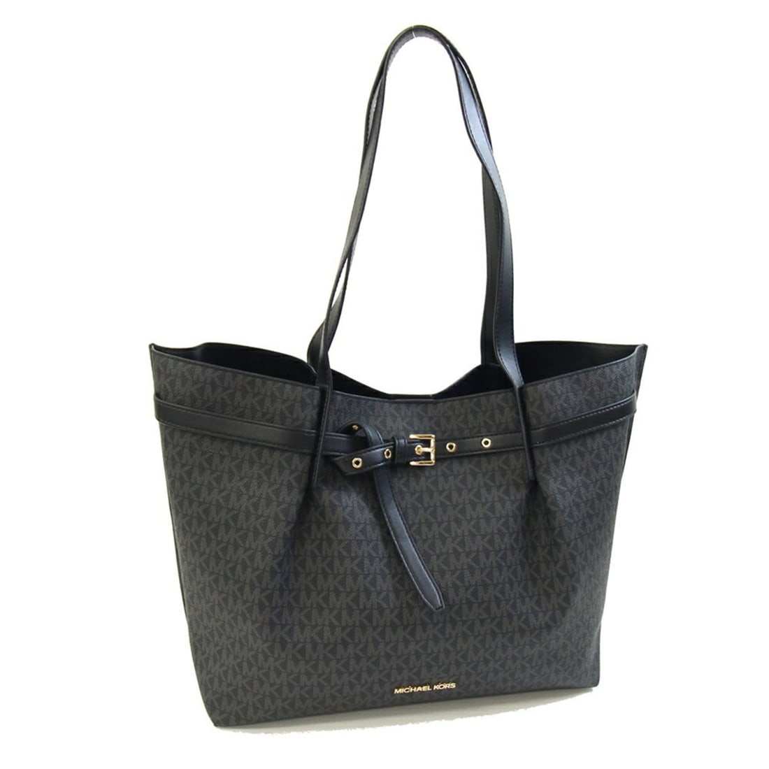 Michael Kors Tote Bag Emilia 35S1GU5T7B Black Grey PVC Leather MK Large Women's MICHAEL KORS (1 of 13)