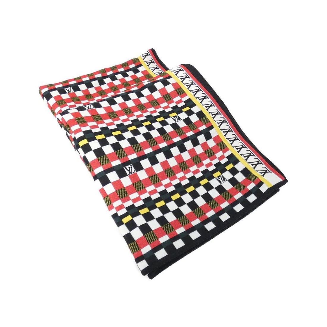 Louis Vuitton Bread Damier Check MP3304 Blanket: --- Catalog ---Category: DesignColor: Black, Red colorMaterial: Polyester, WoolCategory: GeneralMPN: MP3304Brand: Louis VuittonCategory: Blanket TypeType: BlanketCategory: Physical PropertiesSize