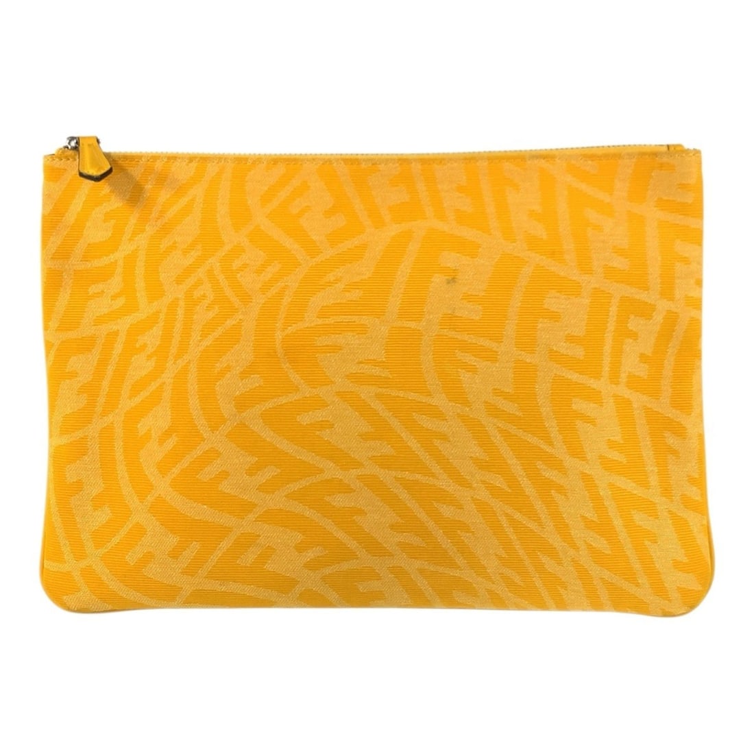 FENDI FF Vertigo Yellow Canvas with Silver Hardware 7N0111 Clutch Bag/Second Bag for Men (1 of 15)