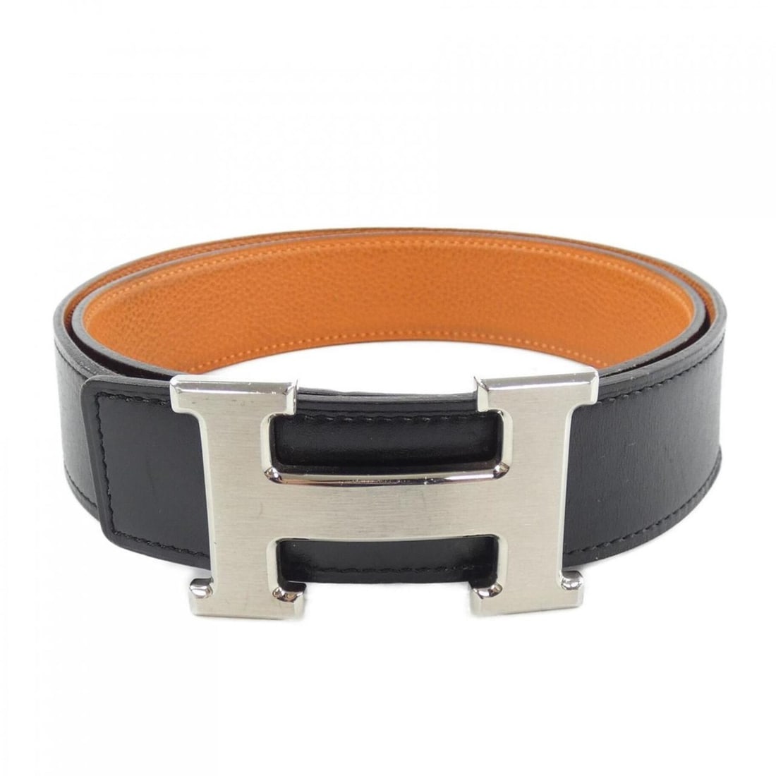 Hermes HERMES H 32mm reversible belt: --- Catalog ---Category: SizeLength: 80cm - 85cm / 31.49'' - 33.46''Category: DesignType: Standard beltColor: Black, OrangeGender: MenCategory: GeneralBrand: Hermes--- Item List ---Section:
