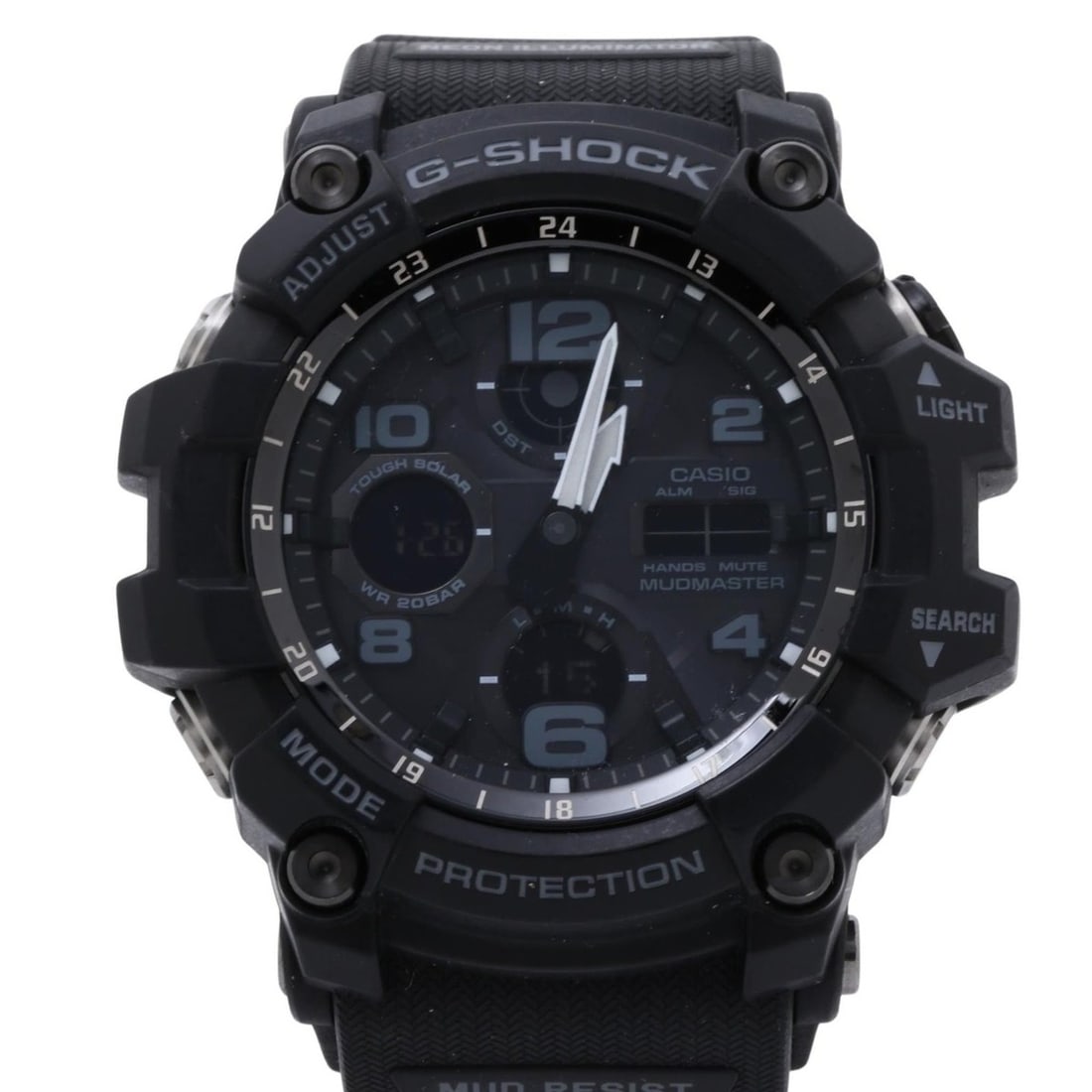 CASIO GSHOCK MASTER OF G LAND MUDMASTER GWG1001AJF Men's Watch, Black Resin/Stainless Steel: --- Catalog ---Category: SizeWrist Size: 21cm / 8.26''Case Diameter: 54.9mm / 2.16''Category: DesignType: WristwatchGender: MenColor (Dial): BlackMaterial (Case): Stainless steelCategory: GeneralMPN: