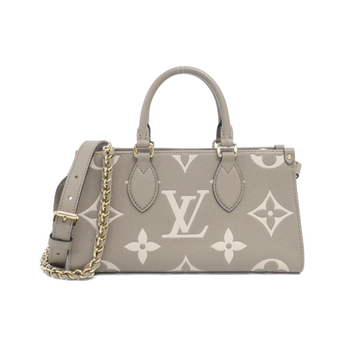 Louis Vuitton Two-Tone Monogram Empreinte On-the-Go EW M23641 Handbag: --- Catalog ---Category: SizeSize (HxWxD): 13cm x 27cm x 10cm / 5.11'' x 10.62'' x 3.93''Category: DesignType: HandbagColor: Cream, TourterelleGender: Men,WomenMaterial: Leather Hardware Color: