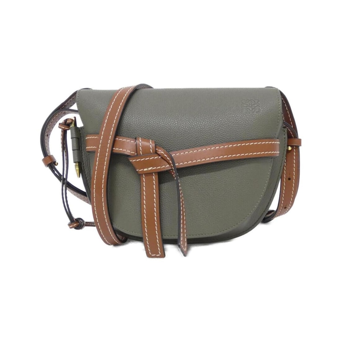 Loewe Gate Small 321 12 T20 Shoulder Bag: --- Catalog ---Category: SizeSize (HxWxD): 19cm x 20cm x 10cm / 7.48'' x 7.87'' x 3.93''Category: DesignType: Shoulder bagColor: Green, KhakiGender: Women,MenMaterial: Leather Hardware Color: GoldLeat