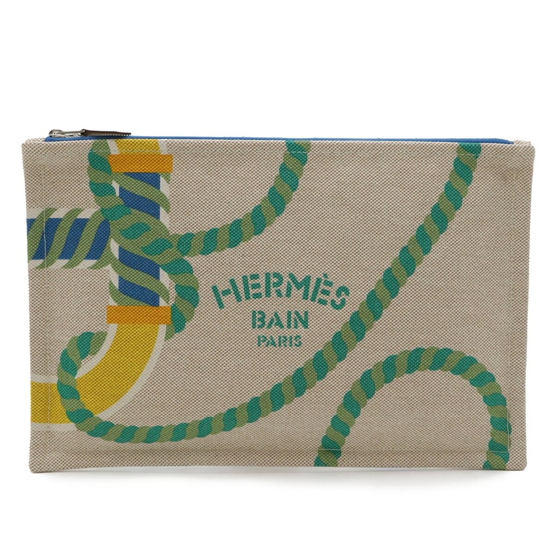 HERMES Kanoe H Yachting GM Flat Pouch Bag Clutch Cotton Leather Vitamin Beige: --- Catalog ---Category: SizeWeight: 90g / 3.17oz.Size (HxWxD): 19cm x 29cm / 7.48'' x 11.41''Category: DesignType: Clutch bagGender: WomenMaterial: Cotton , Leather Category: GeneralBrand: Hermes---