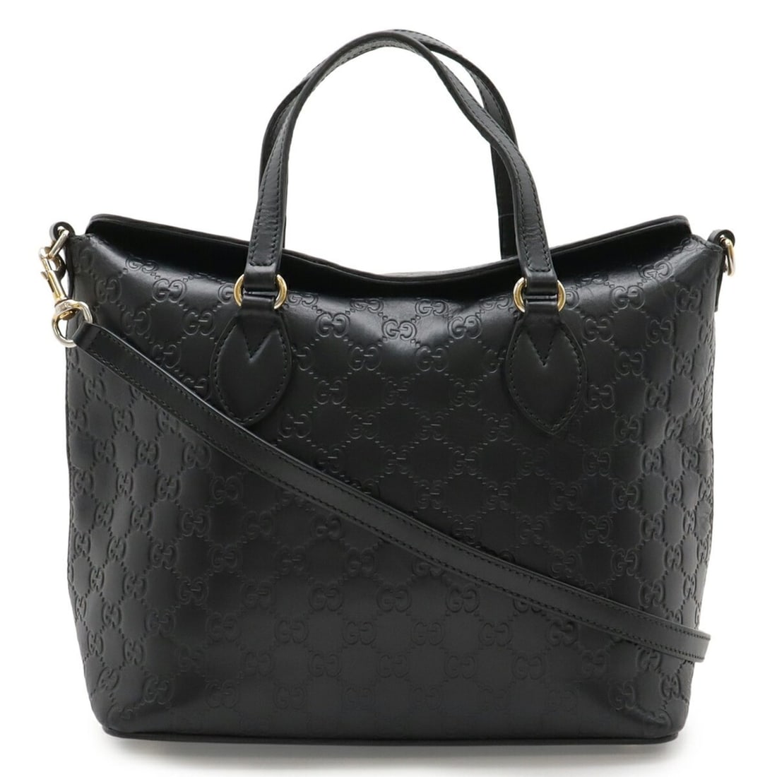 GUCCI Guccissima Tote Bag, Handbag, Shoulder Leather, Black, 428226 (1 of 14)