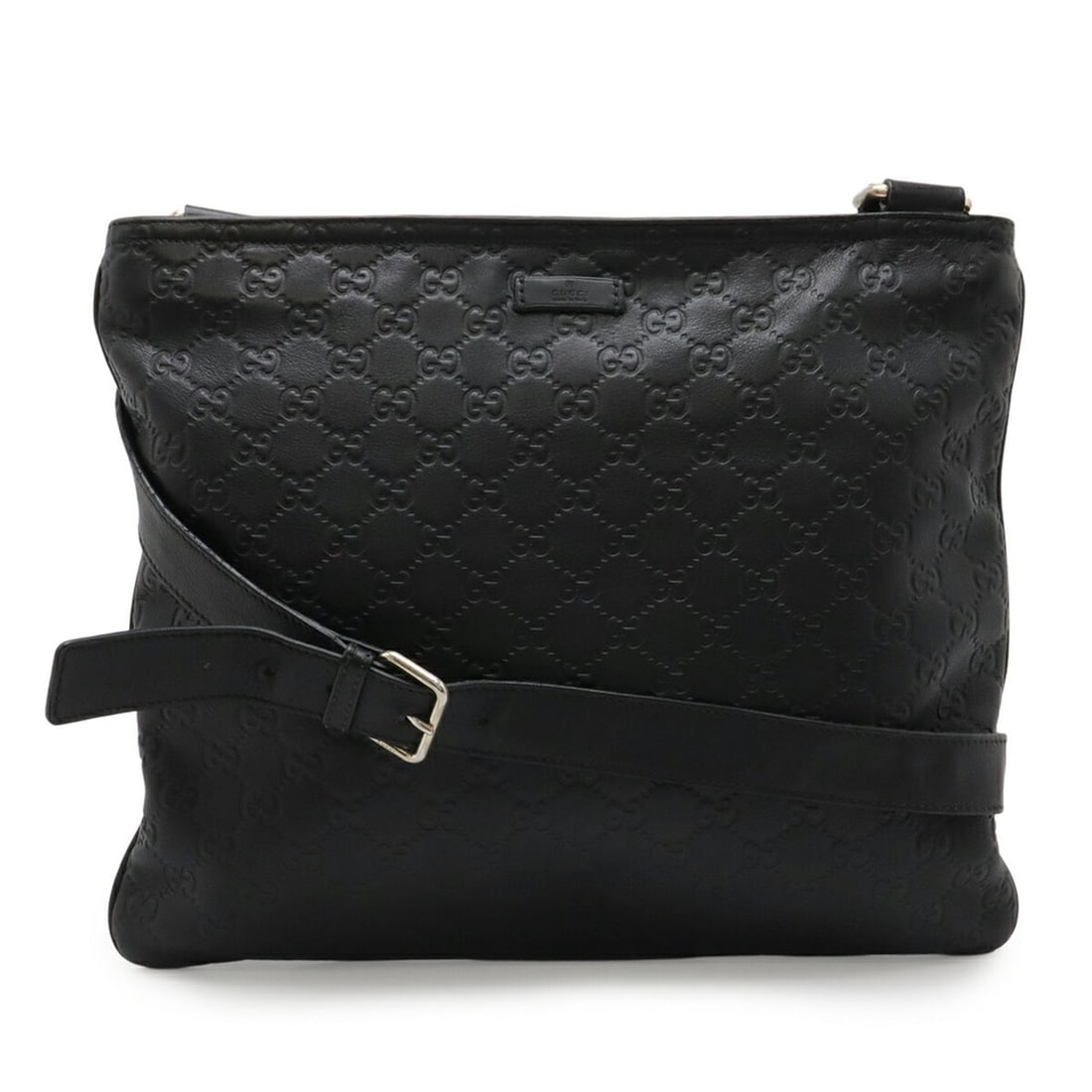 GUCCI Guccissima Shoulder Bag Crossbody Leather Black 201446 (1 of 13)