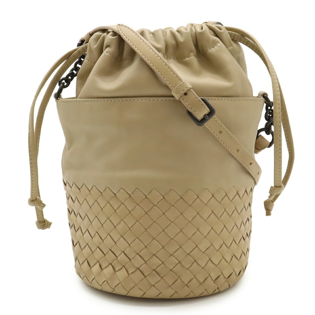 BOTTEGA VENETA Intrecciato shoulder bag in beige leather (1 of 14)