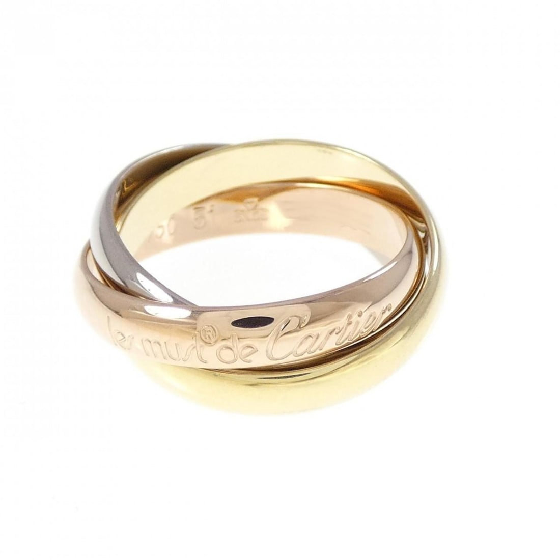 Cartier Trinity Ring: --- Catalog ---Category: SizeUS Size: 6Brand Size: 51Category: DesignType: Band ringGender: WomenMaterial: Pink gold (18K), White gold (18K), Yellow gold (18K)Category: GeneralMPN: 40078983Brand: Cart