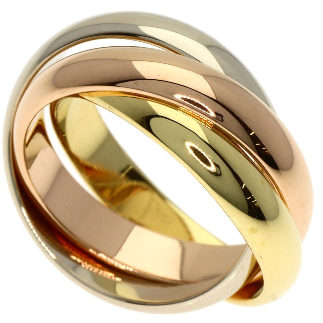Cartier Trinity #50 Ring, 18K Yellow Gold/18KWG/18KPG, Women's (1 of 12)