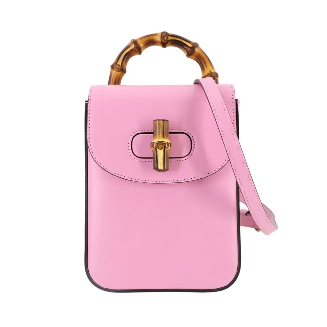 Gucci Bamboo Mini 3-way Backpack, Handbag, Shoulder Bag, Pink Leather, 702106: --- Catalog ---Category: SizeSize (HxWxD): 18cm x 13cm x 4cm / 7.08'' x 5.11'' x 1.57''Category: DesignType: Handbag, Shoulder bagColor: PinkGender: WomenMaterial: Leather Category: GeneralMPN: 702106