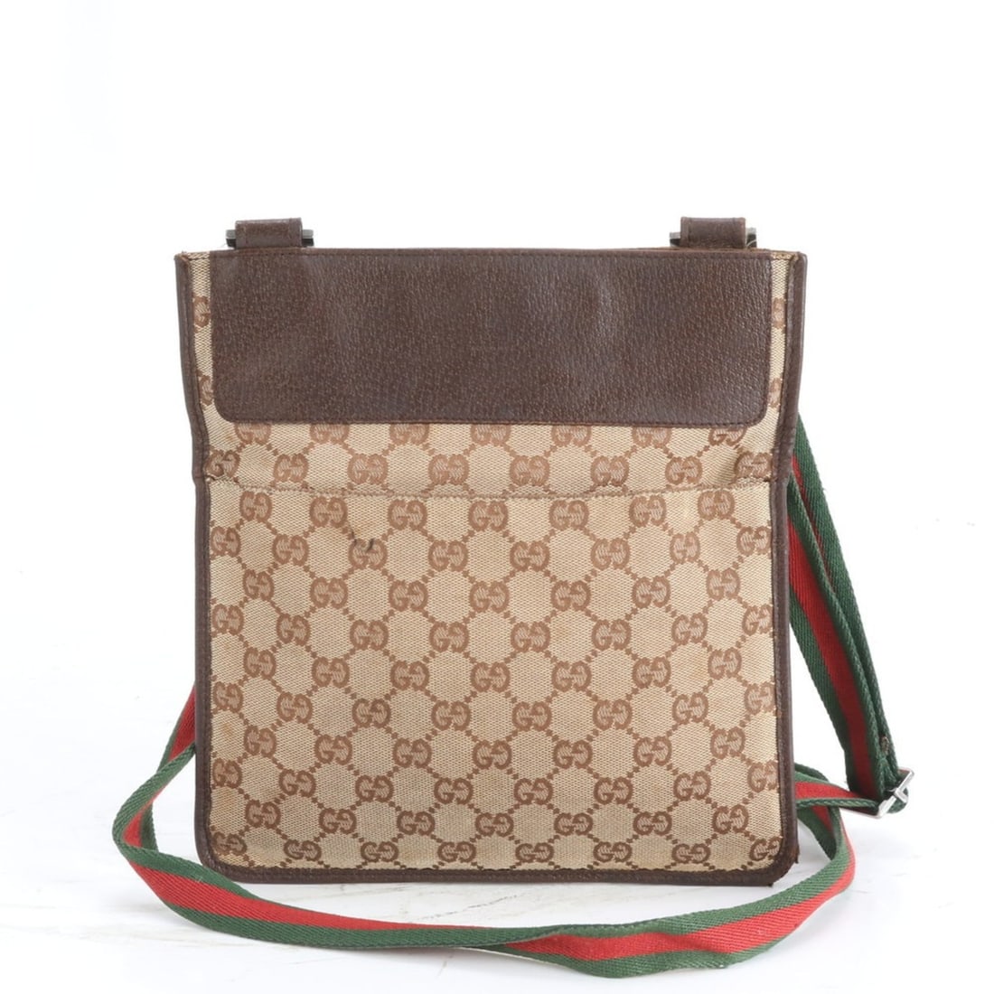 Gucci GG Canvas Sherry Line 27639 Leather Messenger Shoulder Bag Brown Men's (1 of 9)