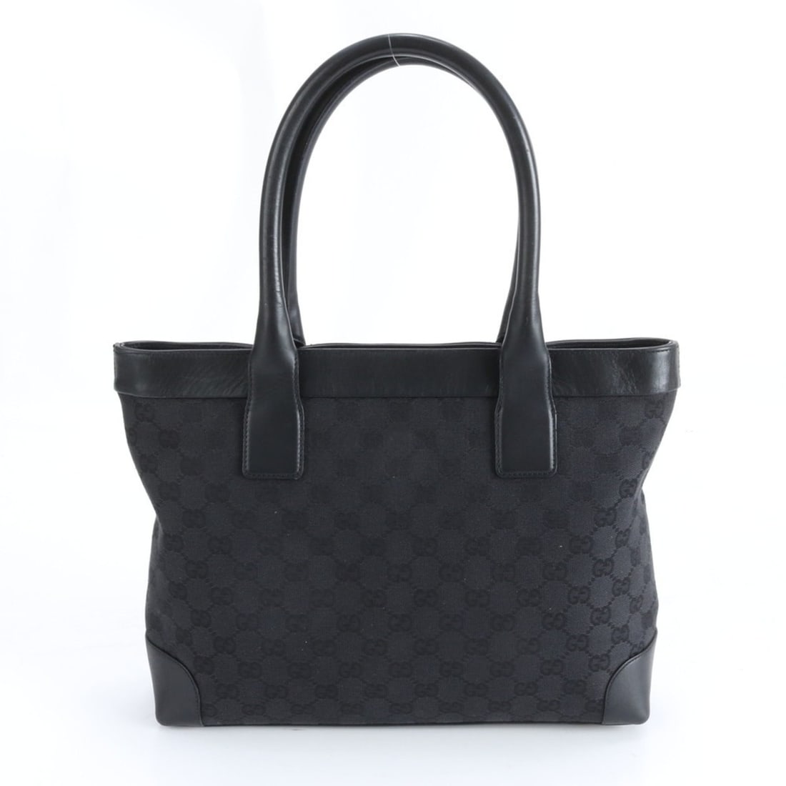 Gucci GG Canvas 33890 Leather Tote Bag Shoulder Handbag Black Women's (1 of 20)