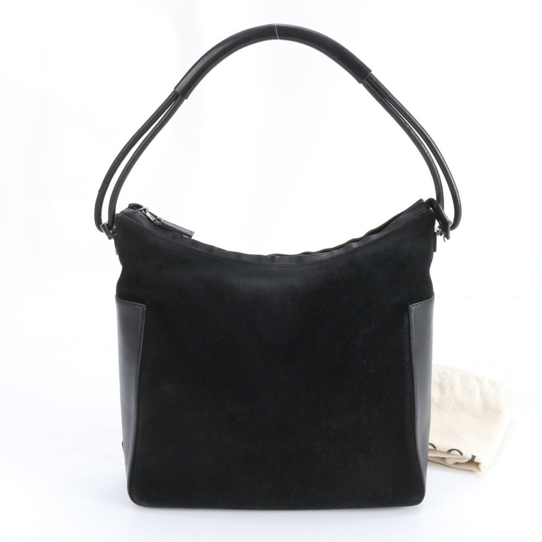 Gucci Suede 001 3766 Leather One-Shoulder Bag, Handbag, Black, Women's (1 of 13)