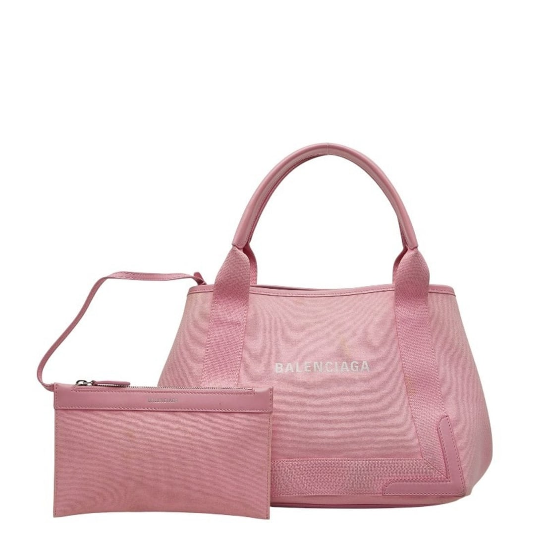 Balenciaga Navy Cabas S Handbag 339933 Pink Canvas and Leather Women's BALENCIAGA (1 of 14)