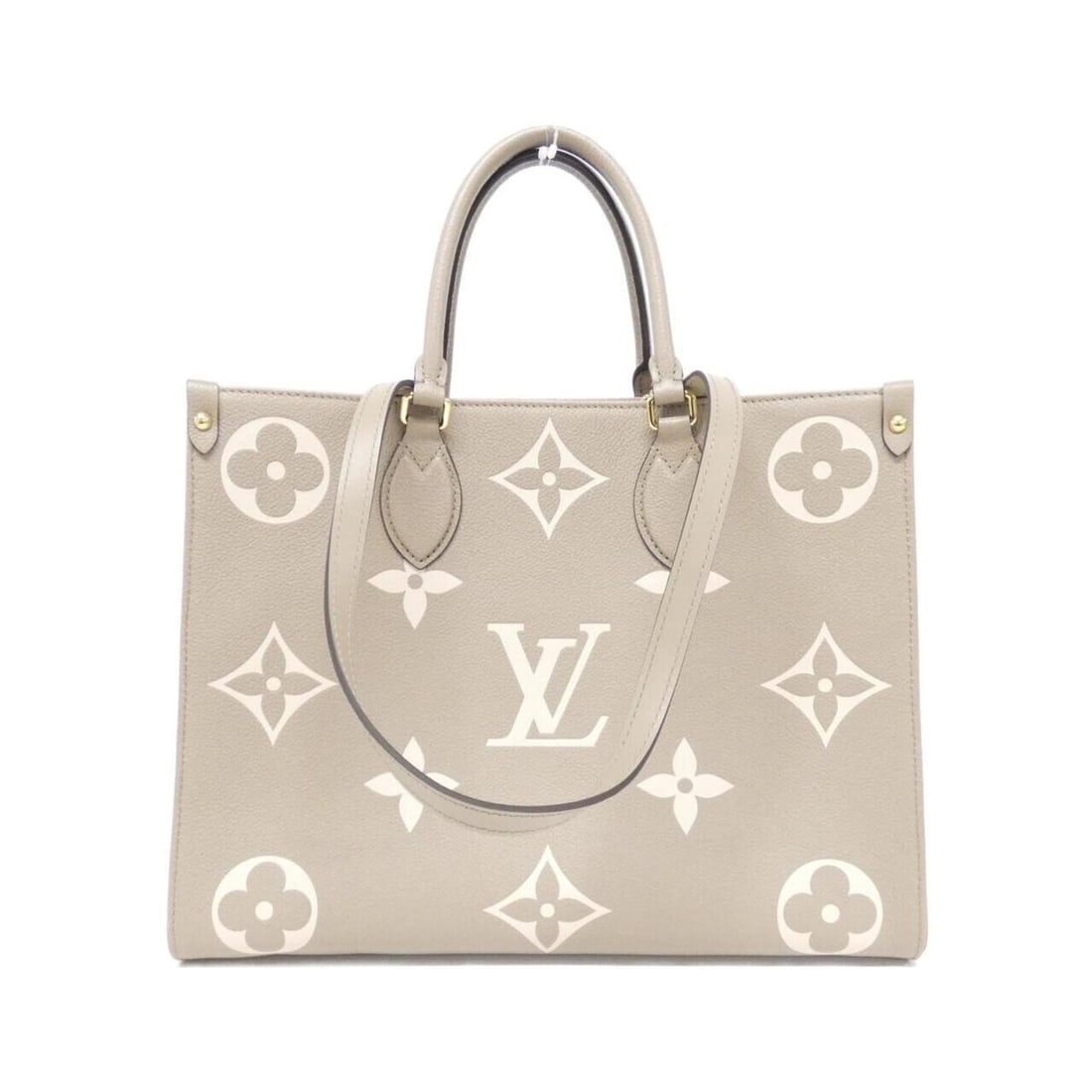 Louis Vuitton Two-Tone Monogram Empreinte On-the-Go MM M45494 Handbag: --- Catalog ---Category: SizeSize (HxWxD): 26cm x 34cm x 14cm / 10.23'' x 13.38'' x 5.51''Category: DesignType: HandbagColor: Beige, TourterelleGender: WomenMaterial: Monogram Empreinte Category: