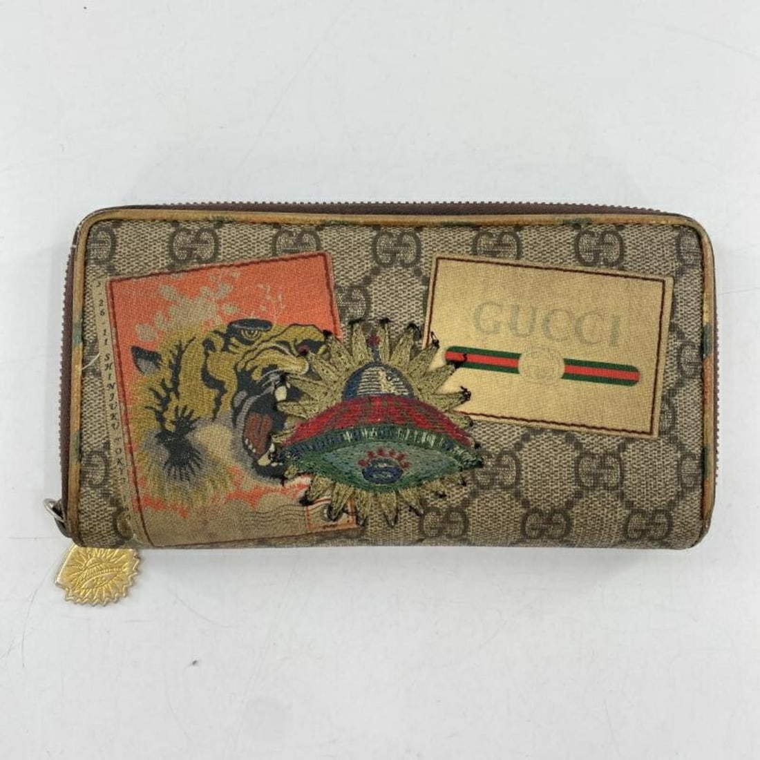 GUCCI Round Zip Wallet, Brown, Gucci GG Supreme (1 of 14)