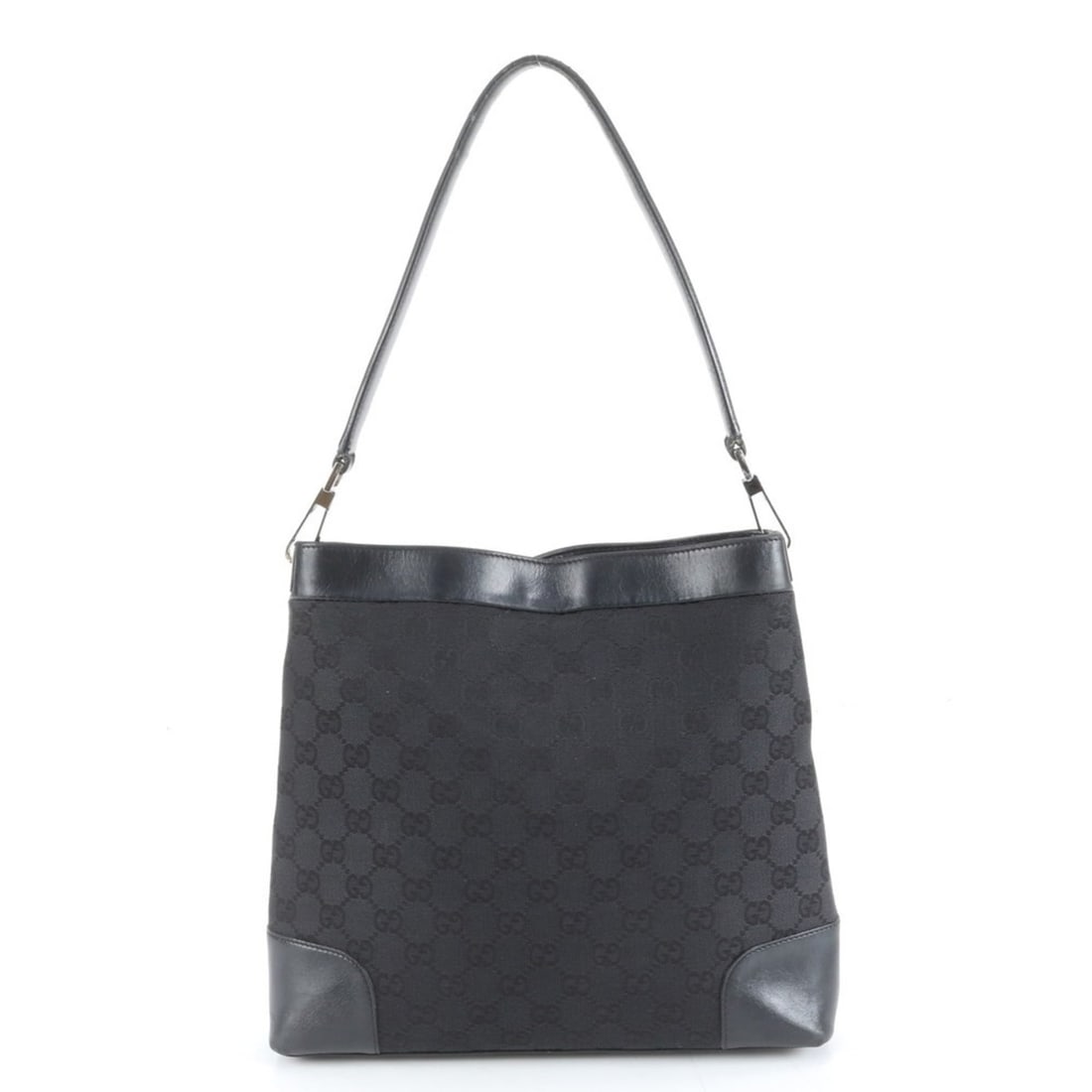 Gucci GG Canvas 33900 Leather One-Shoulder Bag, Handbag, Black, Women's (1 of 16)