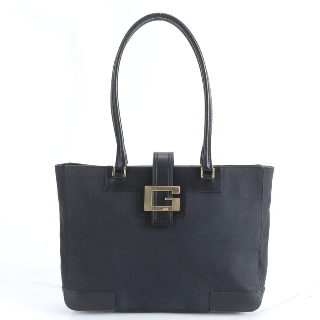 Gucci 002 1109 Leather Canvas Tote Bag Shoulder Handbag Black Women's: --- Catalog ---Category: SizeSize (HxWxD): 25cm x 33cm x 6cm / 9.84'' x 12.99'' x 2.36''Handle Length: 58cm / 22.83''Category: DesignType: Shoulder bag, Tote bagColor: BlackGender: WomenClosure: Magne