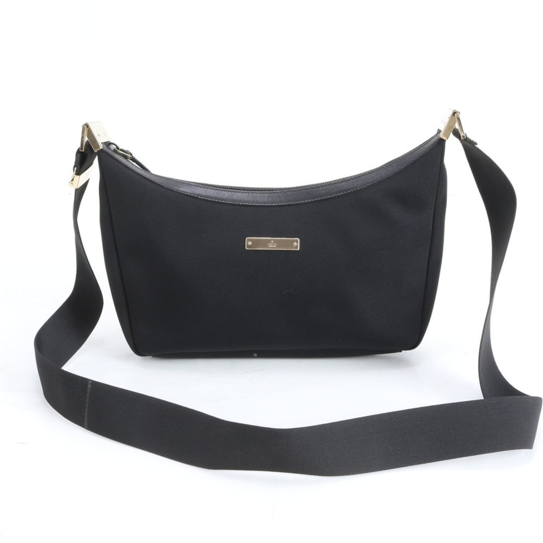 Gucci 019-0433 Leather and Nylon Shoulder Bag, Handbag, Black, Women's (1 of 15)