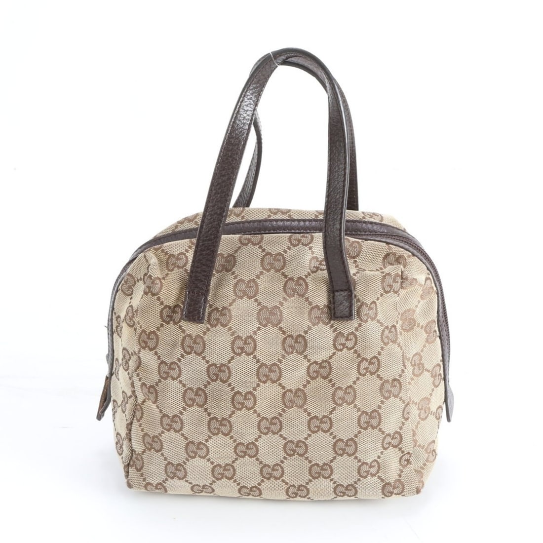 Gucci GG Canvas 124542 Leather Handbag Tote Brown Women's (1 of 17)