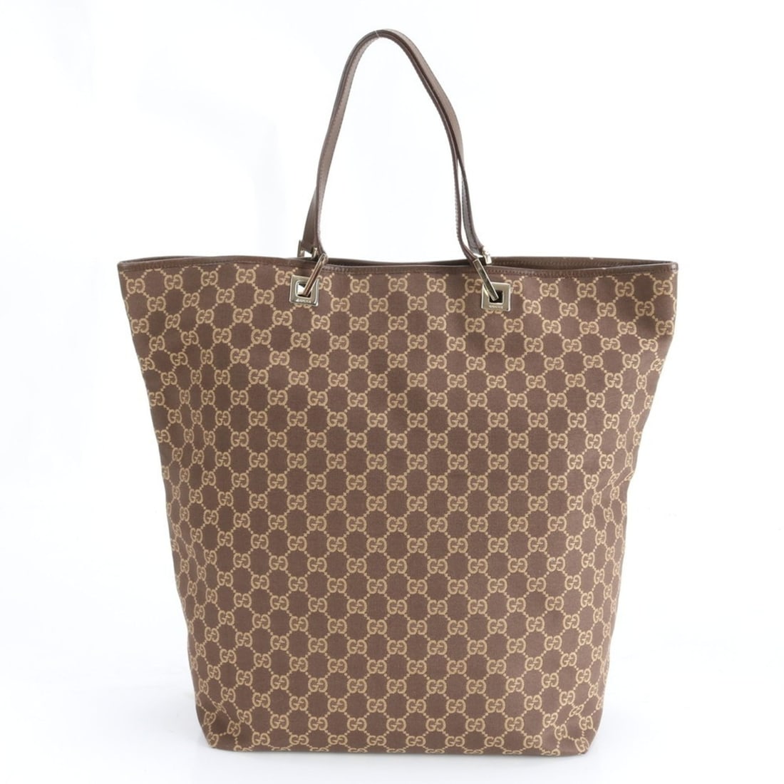 Gucci GG Canvas 002 1097 Leather Tote Bag Shoulder Business Brown Men's (1 of 19)