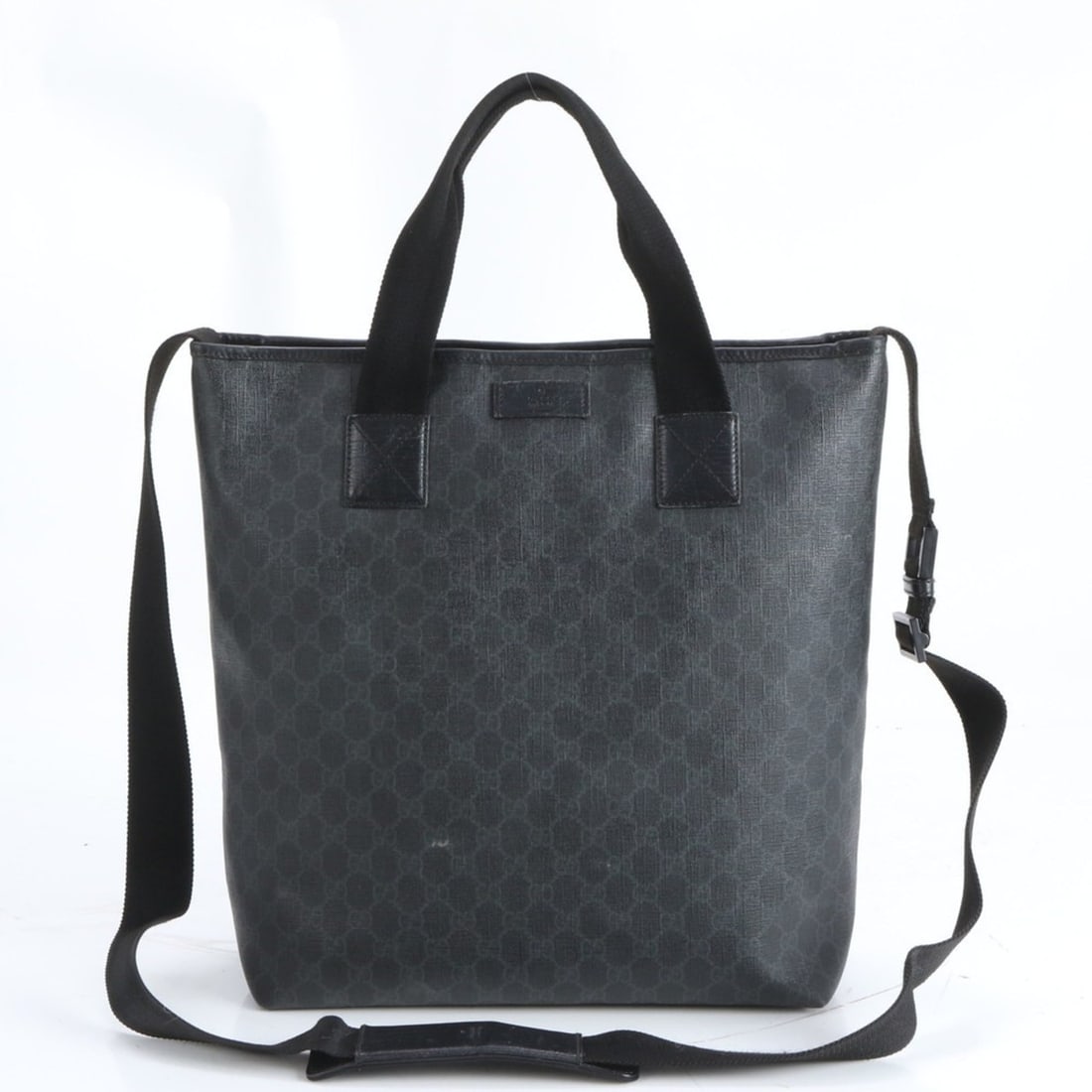 Gucci GG Supreme 162163 Leather 2-Way Shoulder Bag/Messenger Tote in Black for Men (1 of 12)
