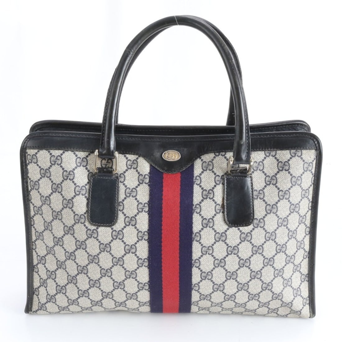 Gucci GG Supreme Sherry Line Leather Tote Bag Shoulder Business Black Men's: --- Catalog ---Category: SizeSize (HxWxD): 25cm x 38cm x 9cm / 9.84'' x 14.96'' x 3.54''Handle Length: 44cm / 17.32''Category: DesignType: Shoulder bag, Tote bagColor: Black, GrayGender: MenMaterial: