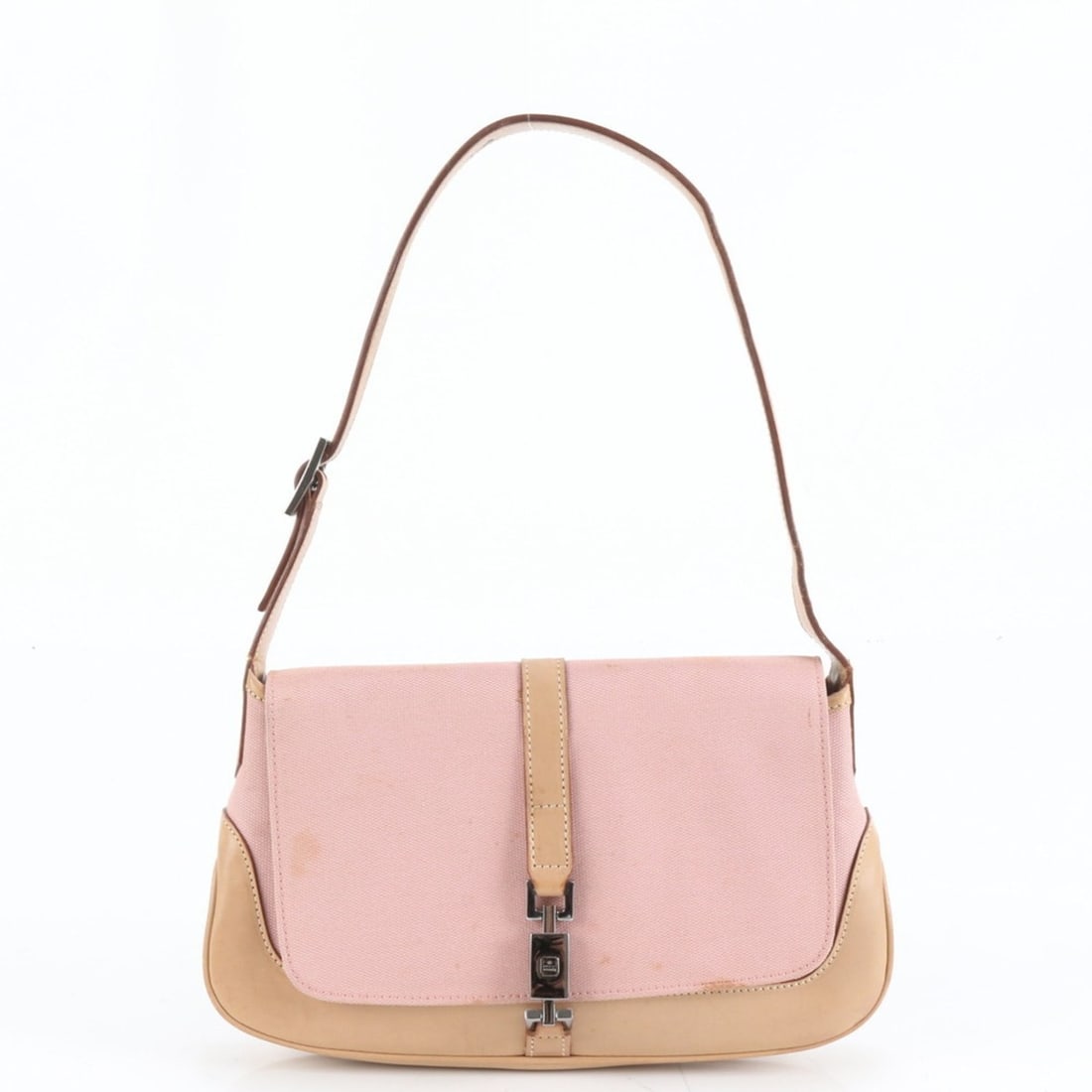 Gucci Jackie 001 3824 Leather Canvas One-Shoulder Bag, Handbag, Pink, Women's: --- Catalog ---Category: SizeSize (HxWxD): 17cm x 26cm x 4cm / 6.69'' x 10.23'' x 1.57''Strap Length: 53cm / 20.86''Category: DesignType: Shoulder bagColor: Beige, PinkGender: WomenMaterial: Canvas ,