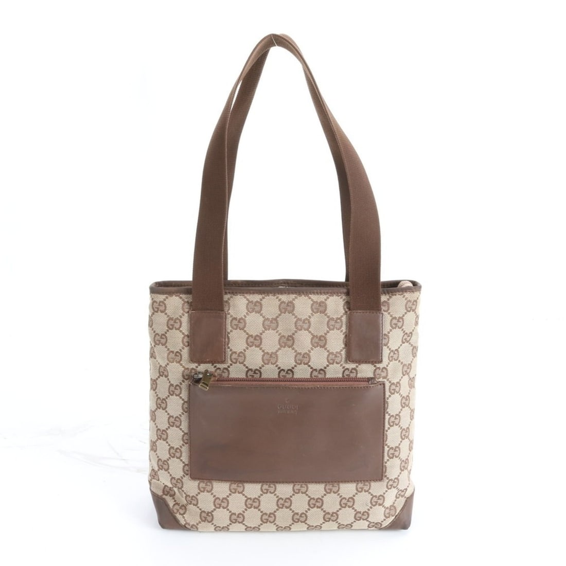 Gucci GG Canvas 019 0402 Leather Tote Bag Shoulder Handbag Brown Women's (1 of 14)