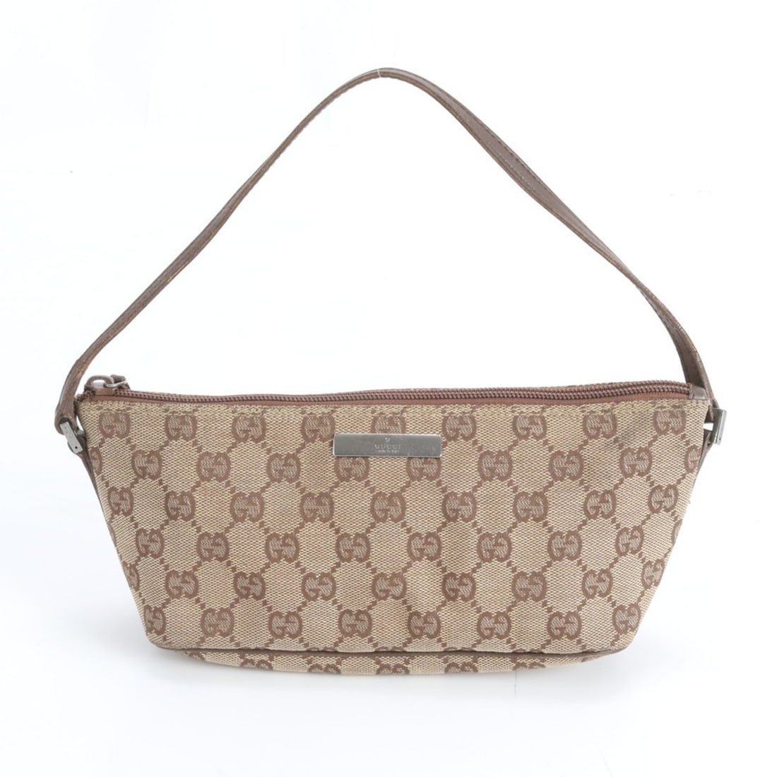 Gucci GG Canvas 07198 Leather Handbag Tote Brown Women's (1 of 14)