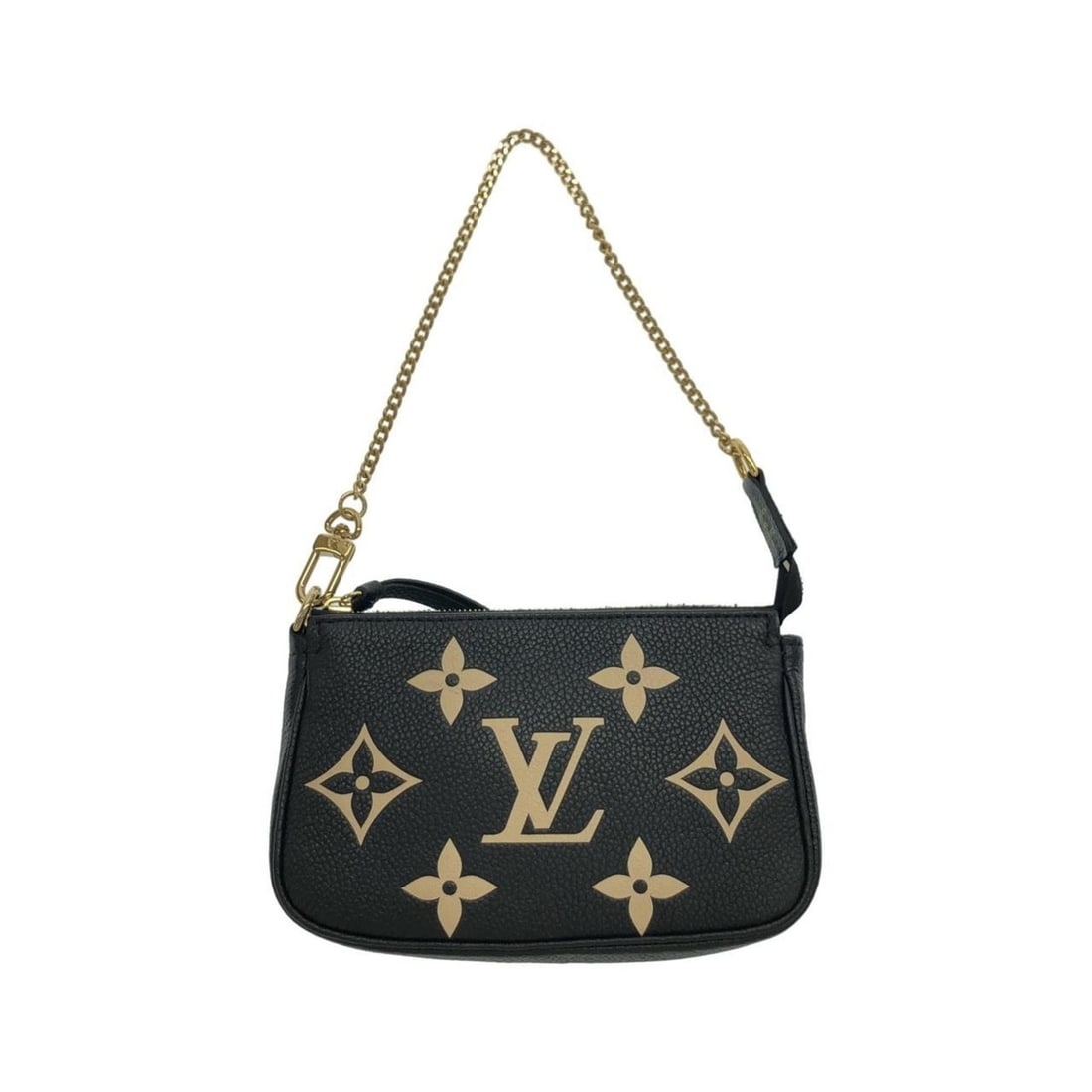 Louis Vuitton Two-Tone Monogram Empreinte Mini Pochette Accessoires M80732 Accessory Pouch: --- Catalog ---Category: SizeSize (HxWxD): 9cm x 15cm x 3cm / 3.54'' x 5.9'' x 1.18''Category: DesignType: Pochette, PouchColor: Beige, Bicolor, BlackGender: Women,MenMaterial: Leather Leather/Fur