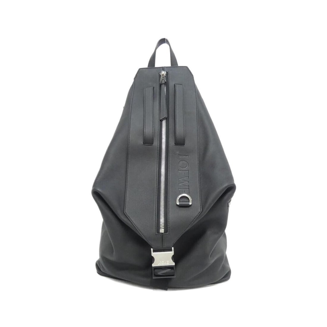 Loewe Convertible Backpack B777W36X03: --- Catalog ---Category: SizeSize (HxWxD): 47cm x 32cm x 15cm / 18.5'' x 12.59'' x 5.9''Category: DesignType: BackpackColor: BlackGender: Women,MenMaterial: Leather Leather/Fur Type: