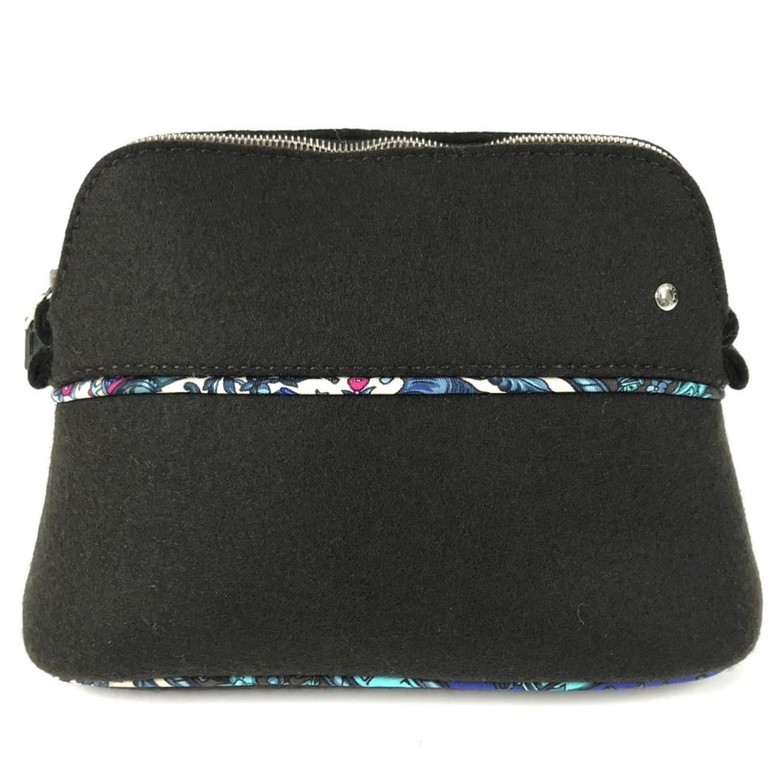 HERMES Serie Logo Makeup Pouch Felt Silk Women's Black (1 of 18)