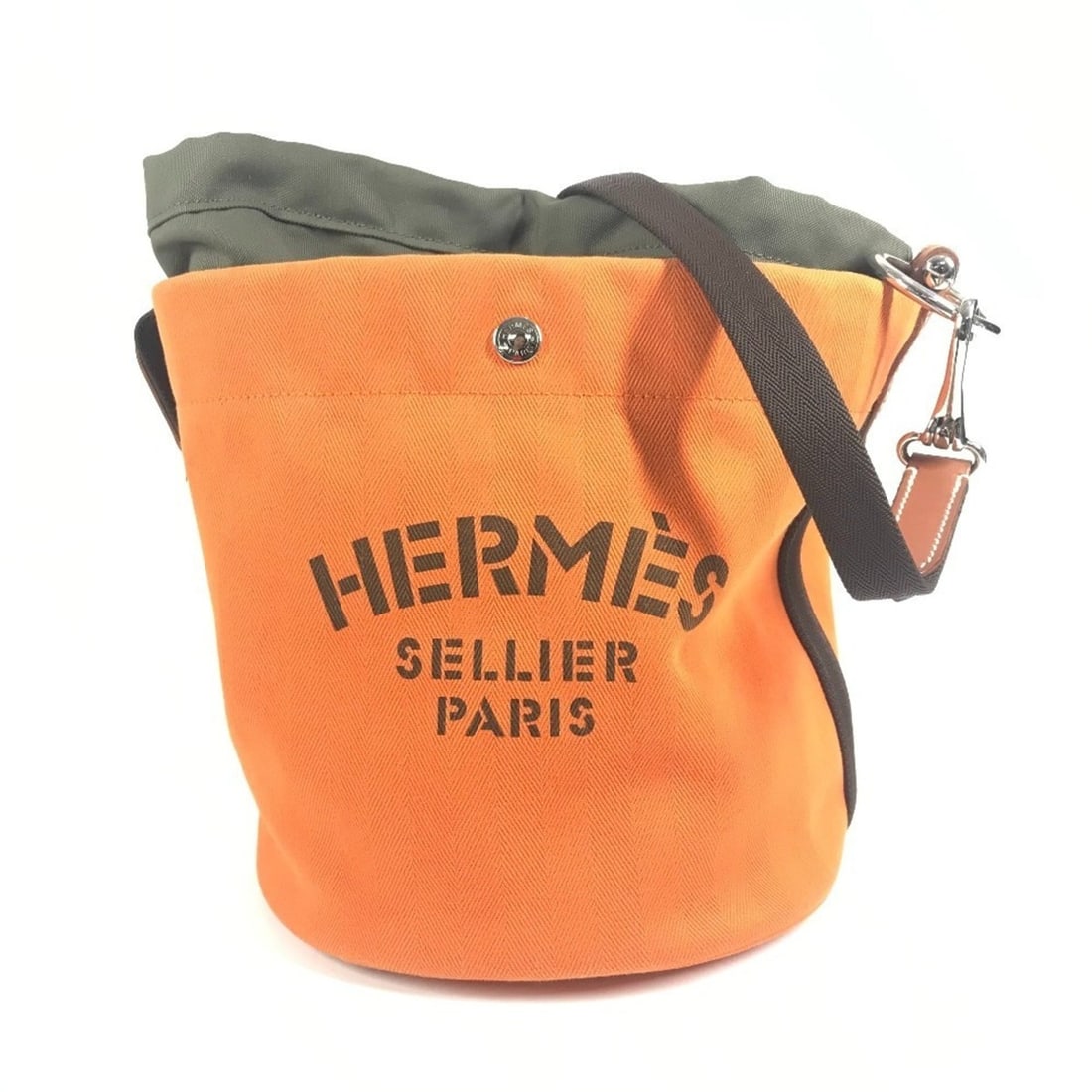 HERMES Sac de Pansage bucket-shaped crossbody bag with pouch, cotton shoulder for men and women, (1 of 18)