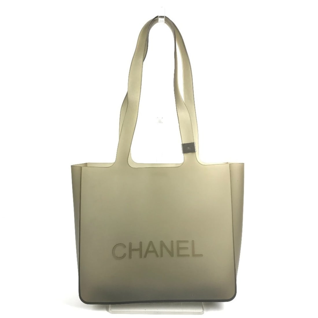 CHANEL logo tote bag, shoulder rubber, men's and women's, gray (1 of 18)