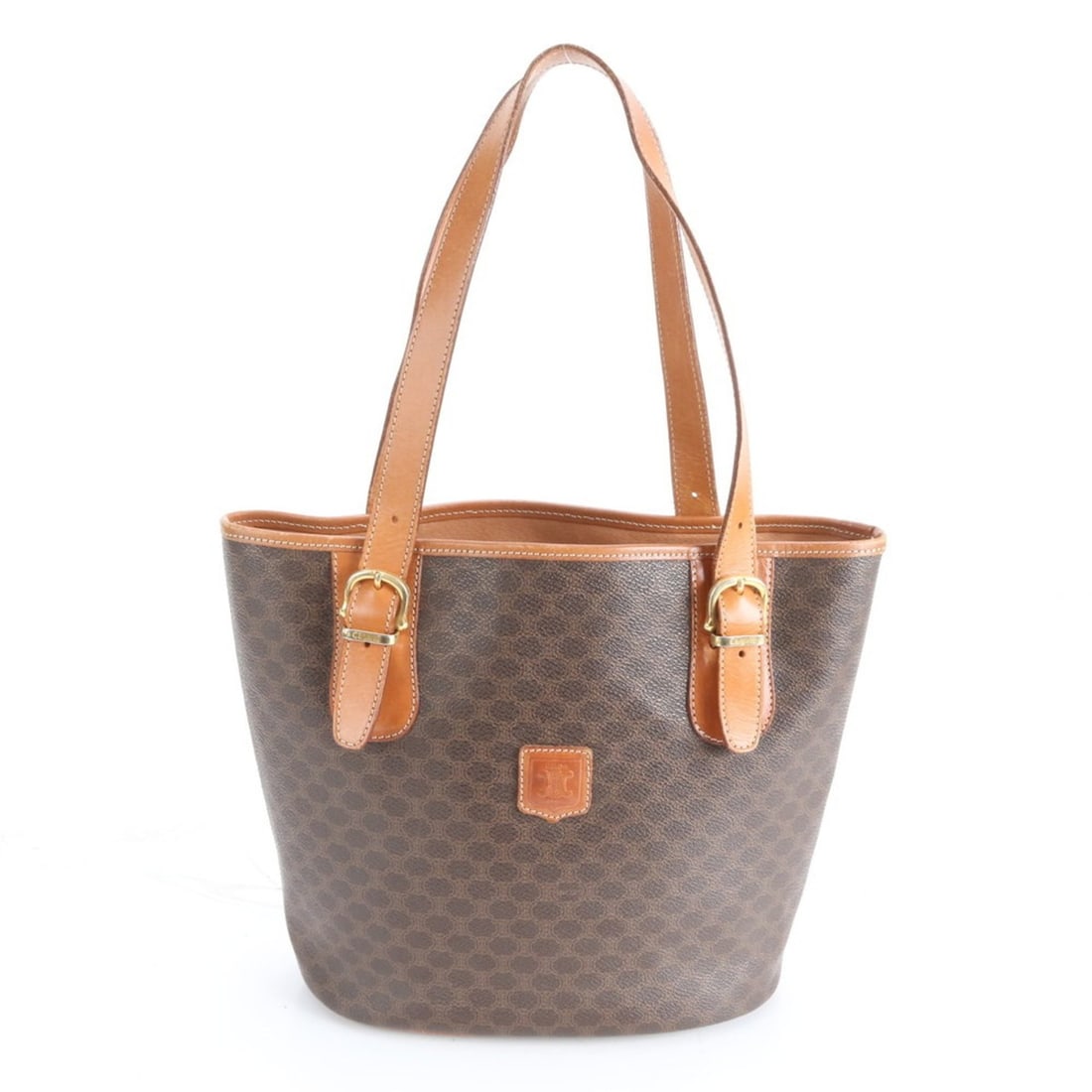 Celine Macadam Triomphe Leather Tote Bag Shoulder Handbag Brown Women's (1 of 12)