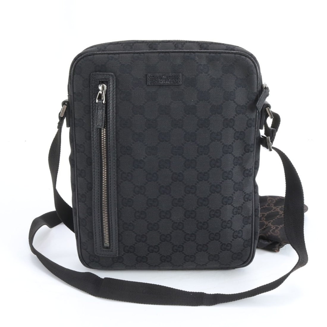 Gucci GG Canvas 122760 Leather Shoulder Messenger Bag Black Men's (1 of 16)