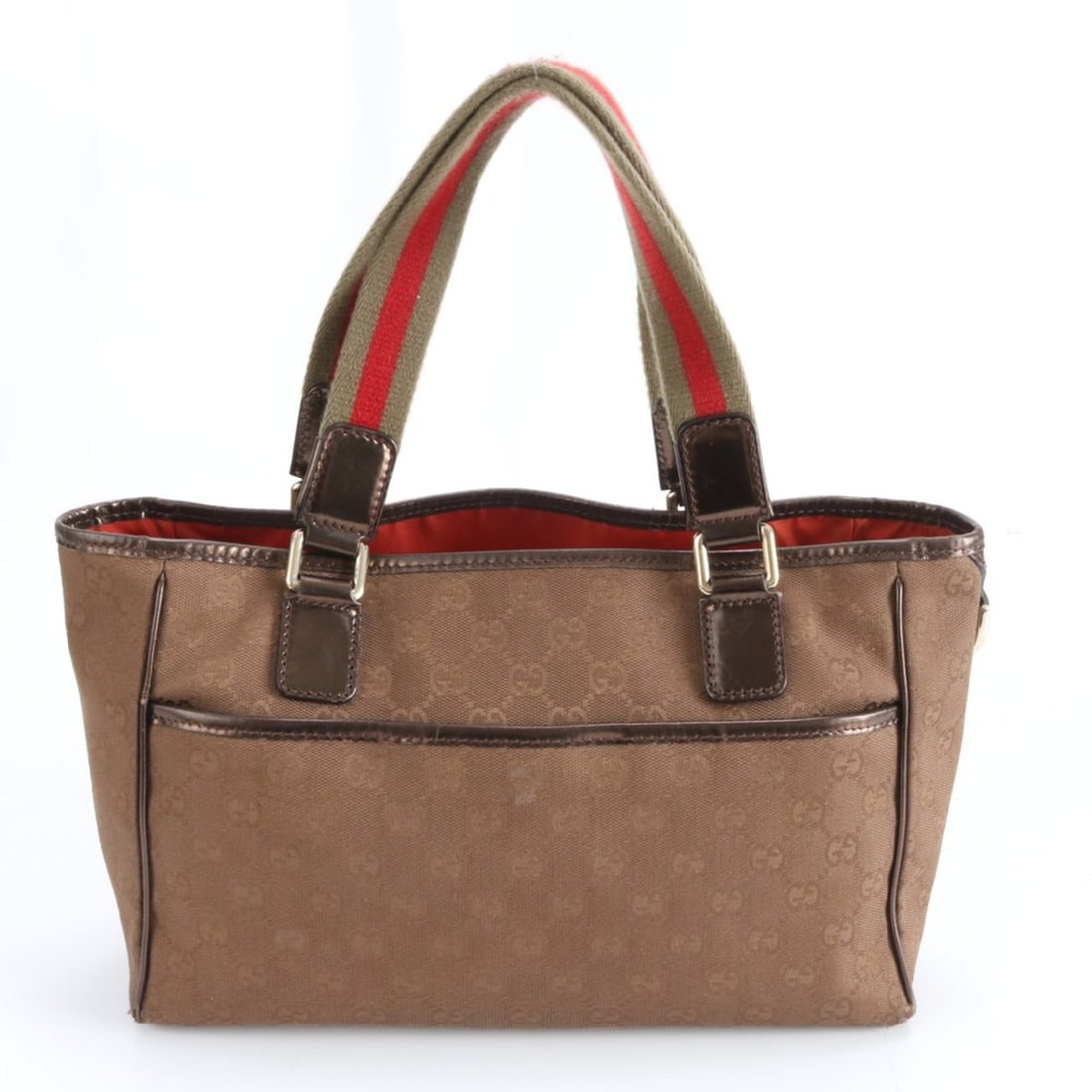 Gucci GG Canvas Sherry Line 264221 Leather Tote Bag Shoulder Brown Women's (1 of 14)