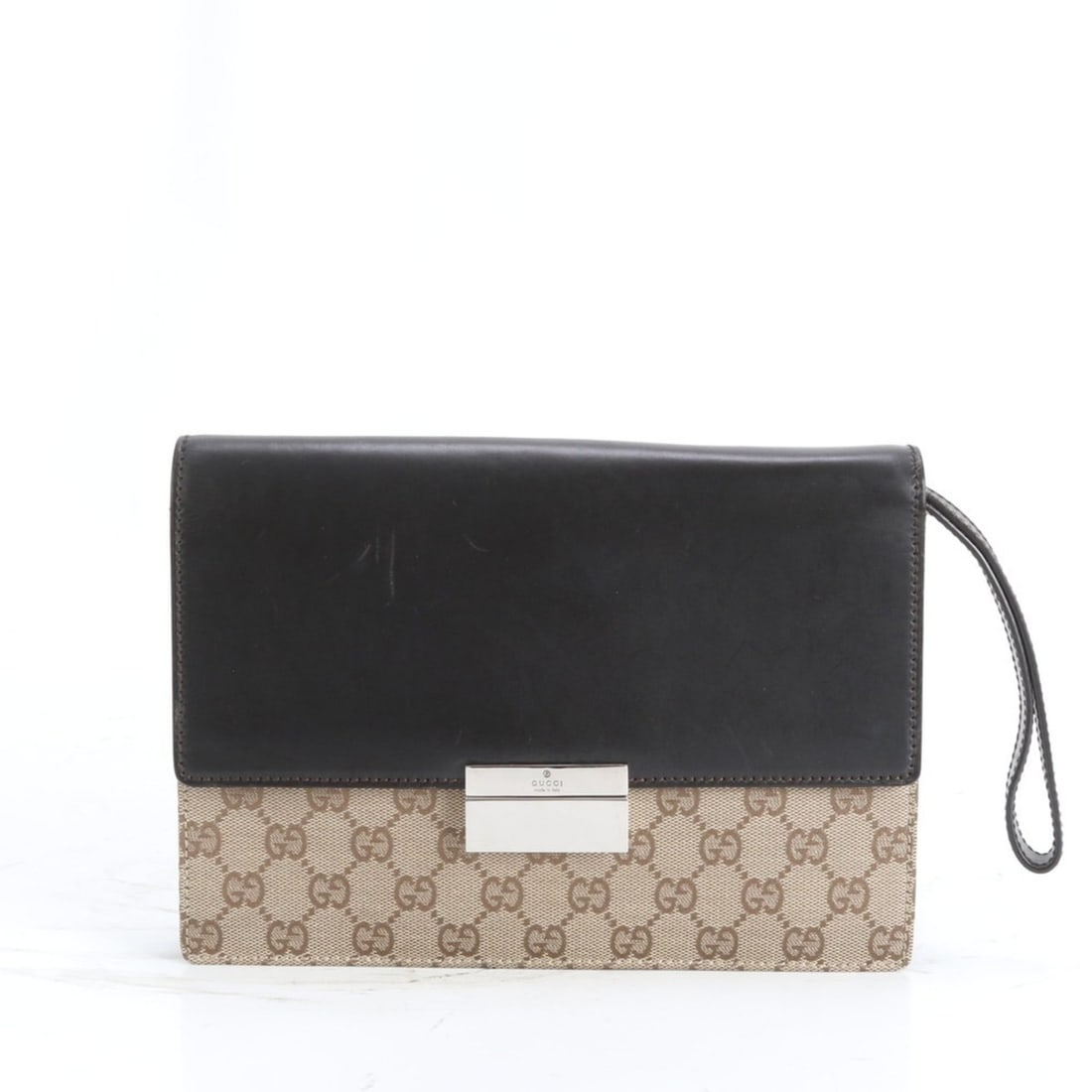 Gucci GG Canvas 018 1613 Leather Second Bag Clutch Pouch Business Brown Men's (1 of 12)
