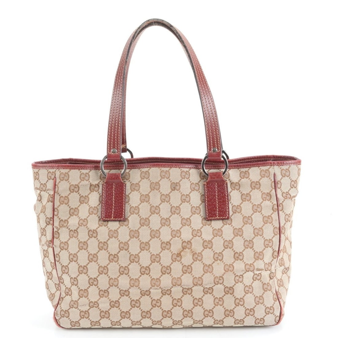 Gucci GG Canvas 113017 Leather Tote Bag Shoulder Handbag Women's: --- Catalog ---Category: SizeSize (HxWxD): 24cm x 32cm x 12cm / 9.44'' x 12.59'' x 4.72''Handle Length: 50cm / 19.68''Category: DesignType: Shoulder bag, Tote bagColor: Beige, Red colorGender: WomenMa