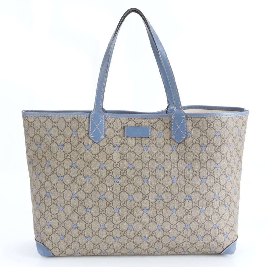 Gucci GG Supreme Star 309497 Leather Tote Bag Shoulder Handbag Women's: --- Catalog ---Category: SizeSize (HxWxD): 31cm x 44cm x 14cm / 12.2'' x 17.32'' x 5.51''Strap Length: 47cm / 18.5''Category: DesignType: Shoulder bag, Tote bagColor: Blue, BrownGender: