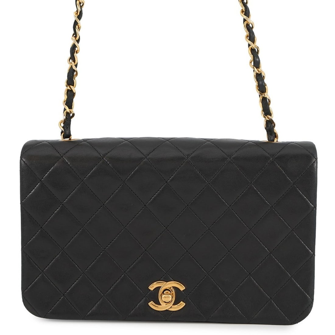 CHANEL Chain Shoulder Bag Matelasse Coco Mark Full Flap Lambskin A02500 Black: --- Catalog ---Category: SizeWeight: 420g / 14.81oz.Size (HxWxD): 14cm x 23cm x 6cm / 5.51'' x 9.05'' x 2.36''Strap Length: 112cm / 44.09''Category: DesignType: Shoulder bagColor: BlackGender: