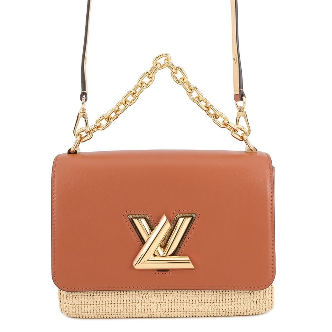 Louis Vuitton Handbag Leather/Raffia Twist MM M57648 LOUIS VUITTON 2-way Shoulder Bag Sale Item: --- Catalog ---Category: SizeSize (HxWxD): 17cm x 23cm x 9.5cm / 6.69'' x 9.05'' x 3.74''Category: DesignType: HandbagColor: CaramelGender: WomenMaterial: Raffia , Leather Category: GeneralBrand: Loui